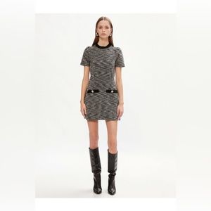 Koton Women Bright Stone Button Short Sleeve Knit Dress